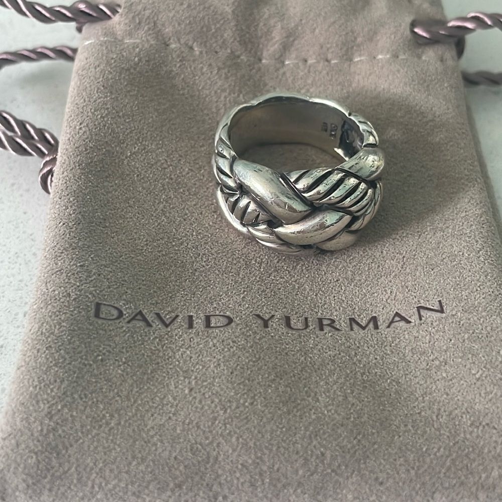Authentic David Yurman Woven Silver Dome Ring
